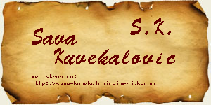 Sava Kuvekalović vizit kartica